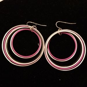 Purple white and black hoops
